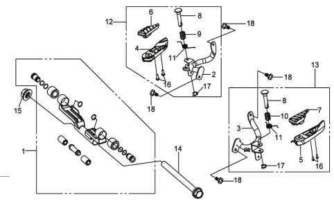 Подбор запчастей Подножки пассажирские Кузов/Электрика GTS 250 (LM25W-6_edited) GTS 250 SYM