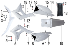 Подбор запчастей Облицовка PH 125 ZS (101190028, 101190029, 101190030, 101190031) с 2021 PH 125E BSE