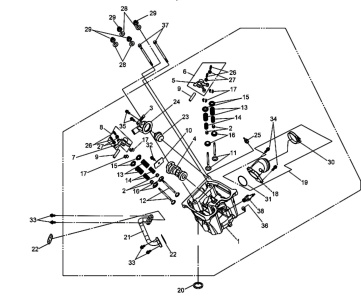 Подбор запчастей Головка цилиндра Двигатель ATV 600 (UA60A-6) ATV 600 SYM