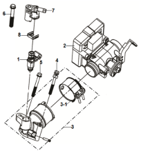 Подбор запчастей Инжектор и блок управления двигателем Двигатель (старый каталог) Crox 125 SYM