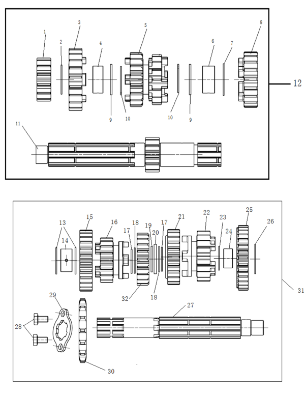 ГЛАВНАЯ ТРАНСМИССИЯ, ВРАЩАЮЩИЙ ВАЛ