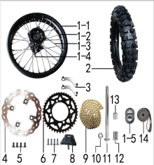 Подбор запчастей Колесо заднее PH 150 12/12 (101190083) PH 150 BSE