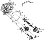 Корпус редуктора и приводной вал