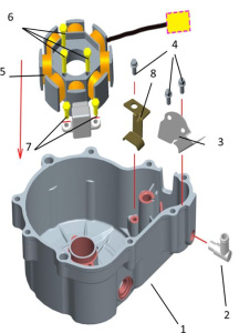 Подбор запчастей Левая крышка картера и магнето TYX300-SR Двигатели