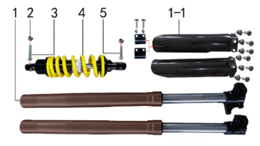Подбор запчастей Амортизаторы MXS 125 17/14 (101131000) MXS 125 BSE