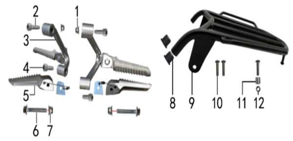  Багажник и подножки пассажирские