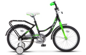 Детский велосипед STELS Flyte 18" Z011 12" Чёрный/салатовый