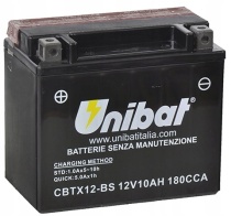 АКБ Unibat YTX12-BS/CBTX12-BS 145x80x130 + - CBTX12BS
